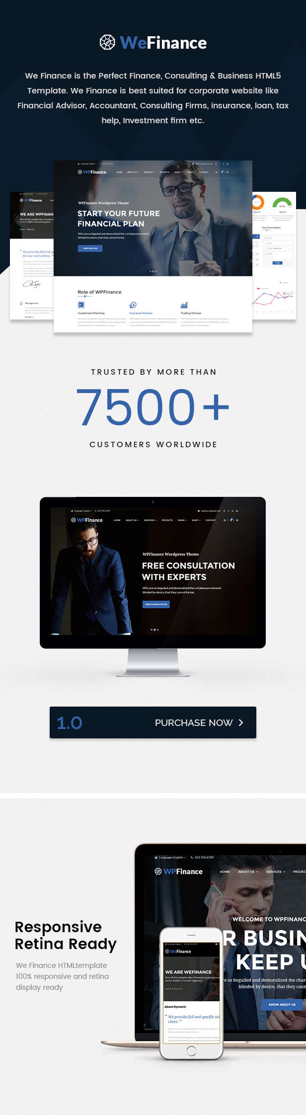 We Finance - Consulting Business, Finance HTML5 Template - 1