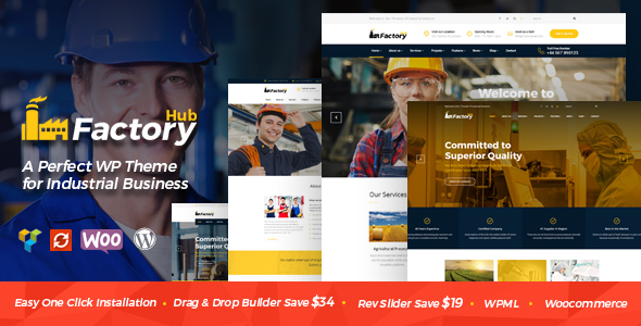 Factory HUB – Industry / Factory / Engineering and Industrial Business WordPress Theme