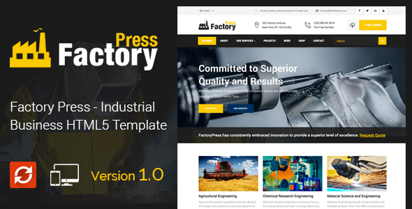 Factory Press – Industrial Business HTML5 Template