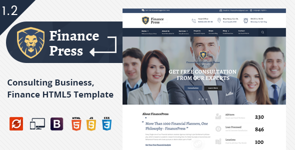 Finance Press – Consulting Business, Finance HTML5 Template