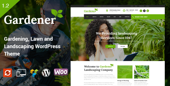 Gardener – Gardening, Lawn and Landscaping WordPress Theme