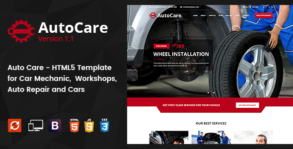 Auto Care – HTML5 Template for Car Mechanic, Workshops, Auto Repair Centers
