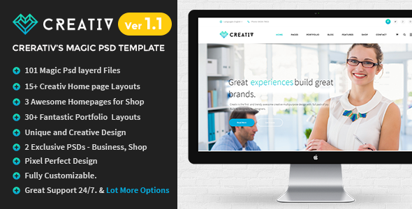 Creativ | Multi Concept Business PSD Template