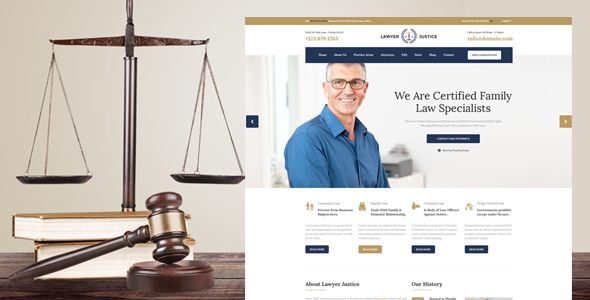 Lawyer & Justice – HTML Template for Lawyers Attorneys and Law Firm