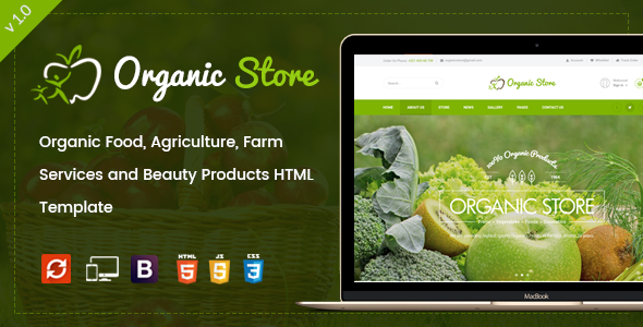 Organic Store – Organic Food, Agriculture, Farm Services and Beauty Products HTML Template