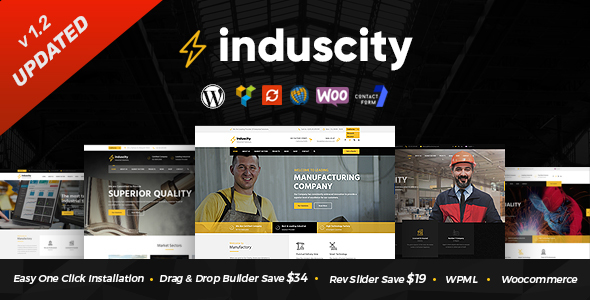 Induscity – Factory, Industry, Construction and Manufacturing Business WordPress Theme
