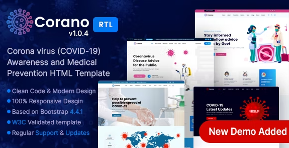 Corano – (COVID-19) Coronavirus Awareness HTML Template