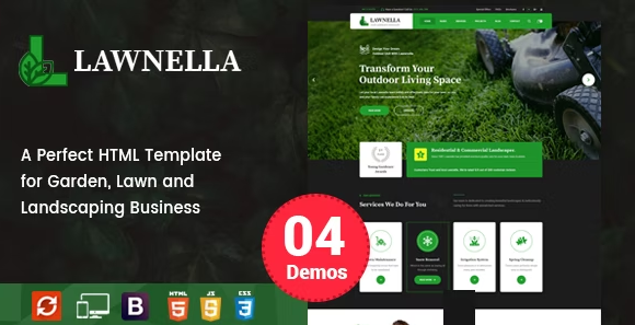 Lawnella – Gardening and Landscaping HTML Template