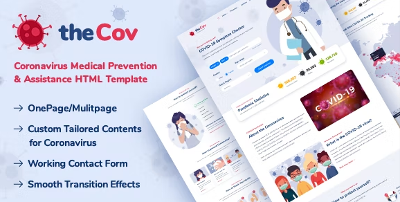 TheCov – Coronavirus Prevention & Assistance HTML Template