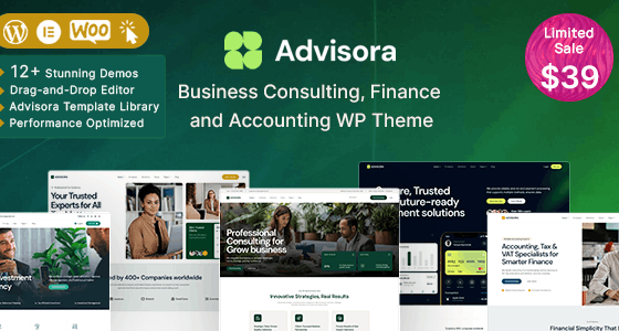 Advisora – Business Consulting, Finance & Accounting WordPress Theme