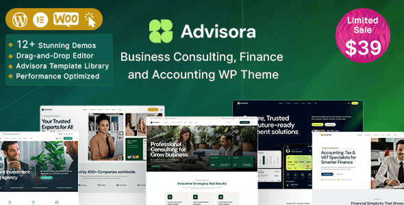 Advisora – Business Consulting, Finance & Accounting WordPress Theme